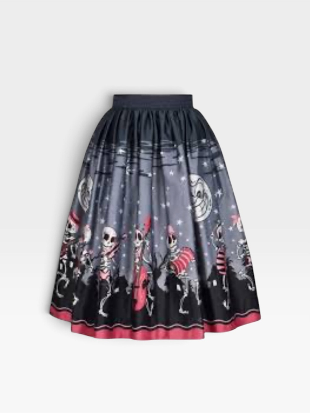 Pinup Couture XS Skeleton Band Bella Skirt - EUC, Spooky Vintage Swing! 💀🎷